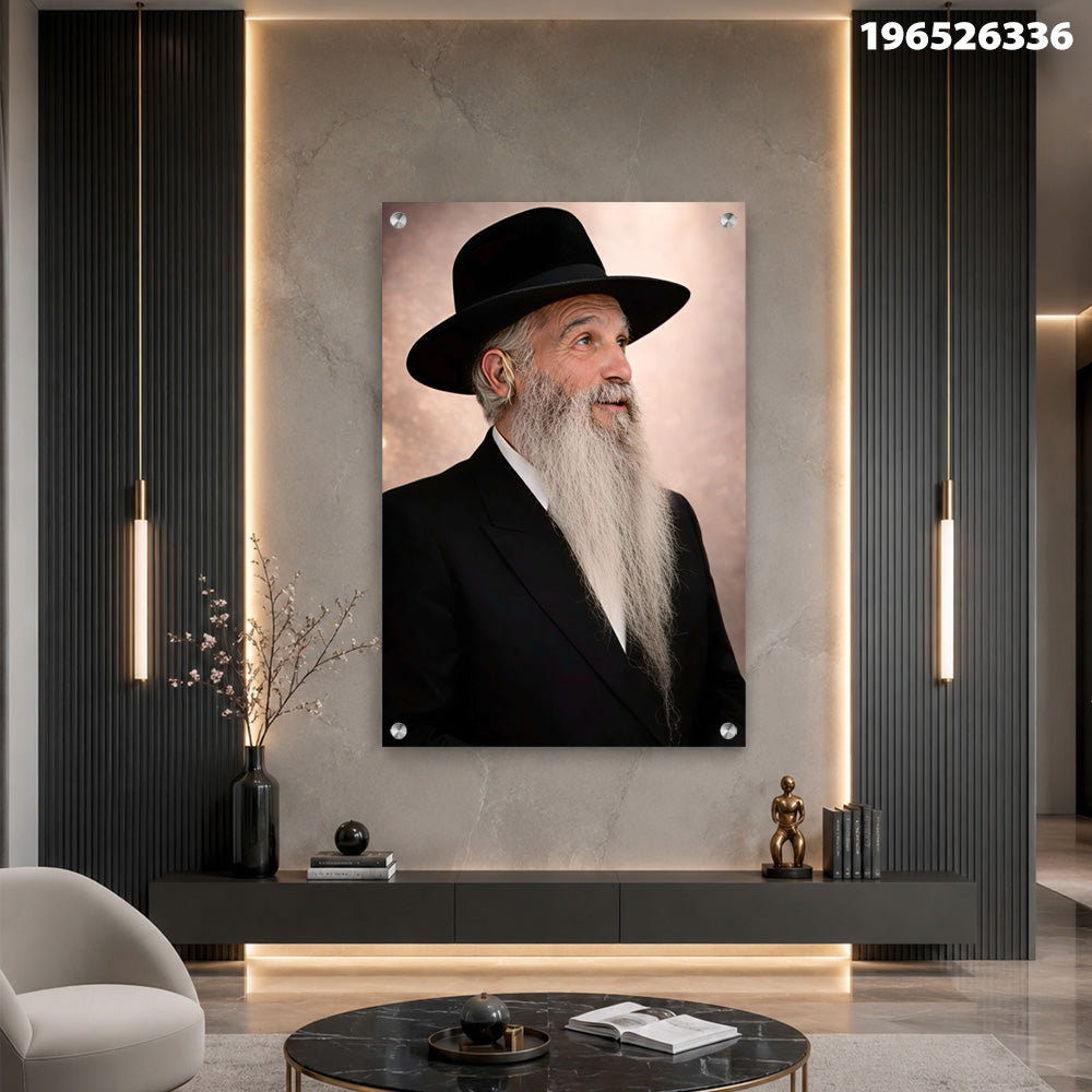 תמונה של אדם עם זקן ולבוש כהה על קיר - תמונות נוי - צבעים שחור וחום