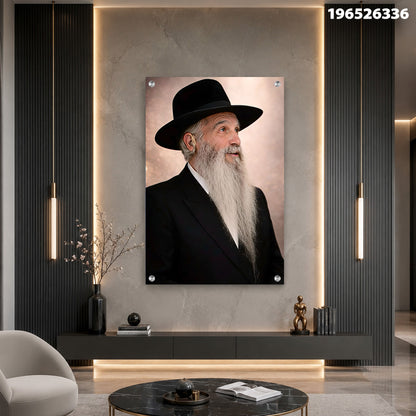 תמונה של אדם עם זקן ולבוש כהה על קיר - תמונות נוי - צבעים שחור וחום