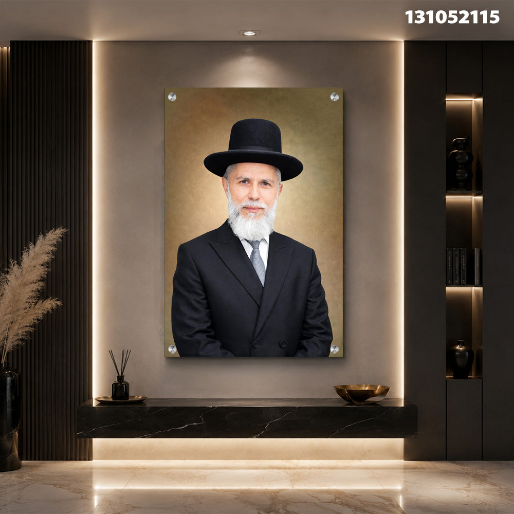 דיוקן של אדם על קיר - תמונות זכוכית - צבעים כהים ובהירים