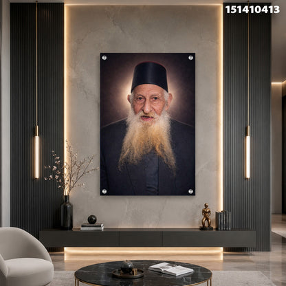תמונה של פורטרט במסגרת זכוכית - תמונות זכוכית - שחור וחום
