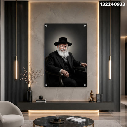 דיוקן של איש מבוגר בסלון - תמונות נוי - צבעים שחורים ולבנים