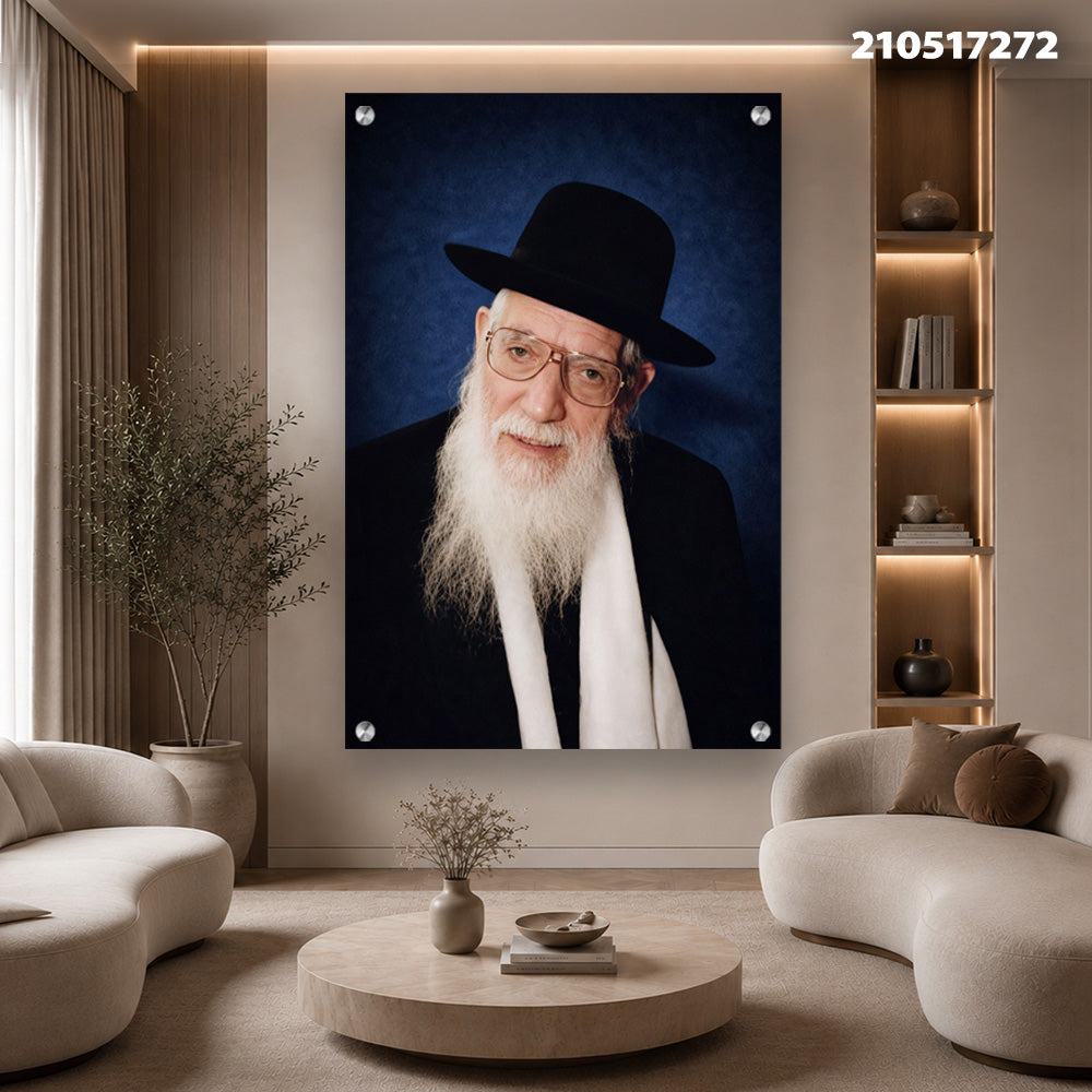 תמונה של פורטרט בחדר - תמונות זכוכית - צבעים כחול ולבן