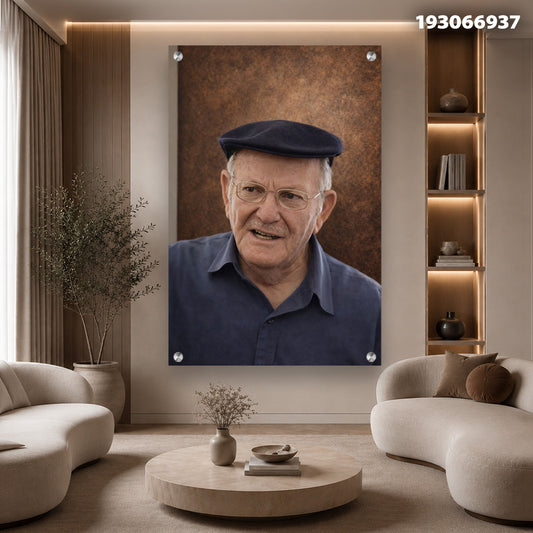 דיוקן על קיר עם גוונים חומים - תמונות קיר - חום