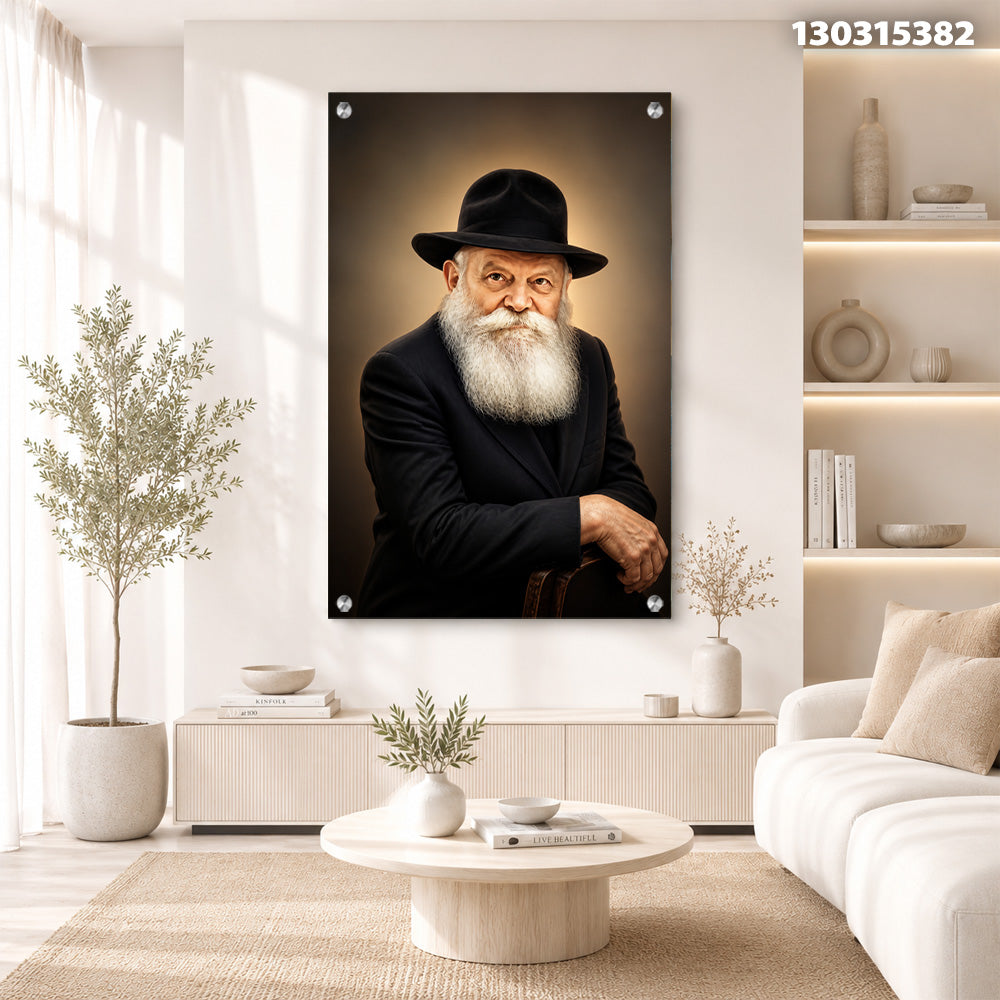 פורטרט של אדם מבוגר עם זקן - תמונות נוי - חום ושחור