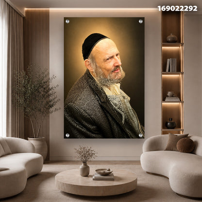 דיוקן של אדם עם זקן - תמונות זכוכית - צבעים חומים ואפורים