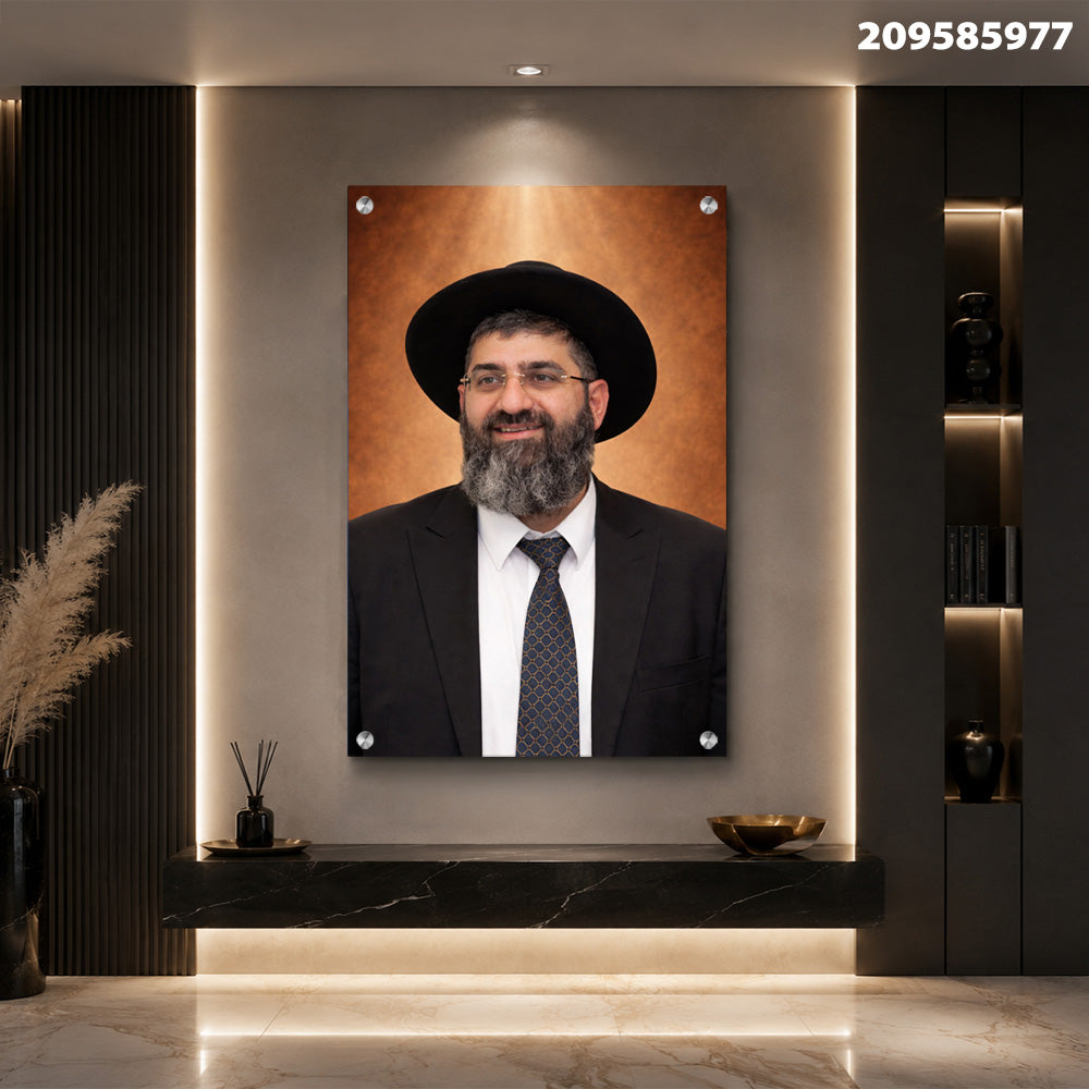 דיוקן על קיר - תמונות זכוכית - צבע חום