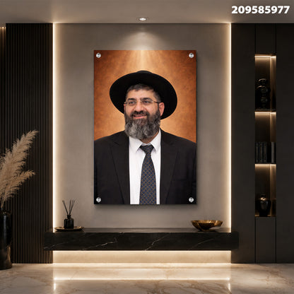 דיוקן על קיר - תמונות זכוכית - צבע חום