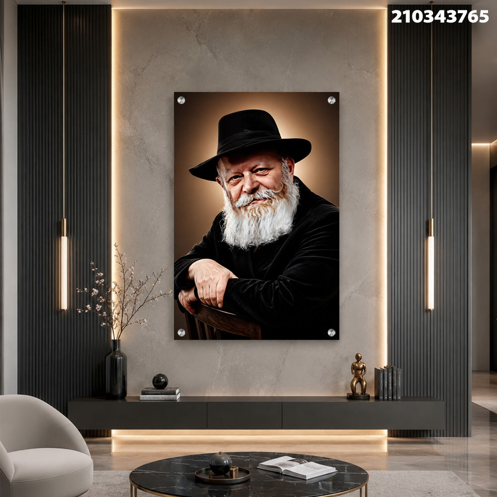 תמונות זכוכית - הרבי מחב''ד תמונות זכוכית לסלון תמונות לבית תמונות קיר הדפסה על זכוכית
