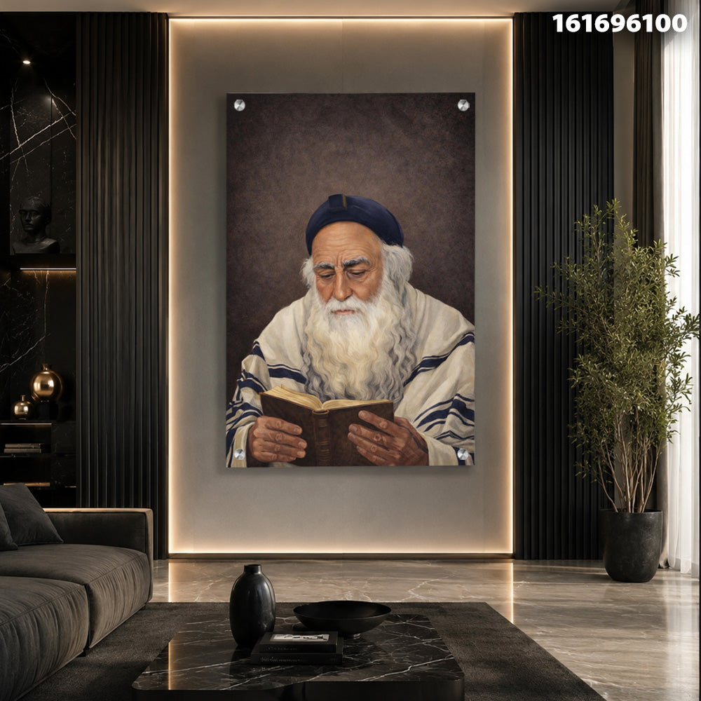 תמונה של אדם זקן קורא ספר - תמונות נוי - צבעים חומים