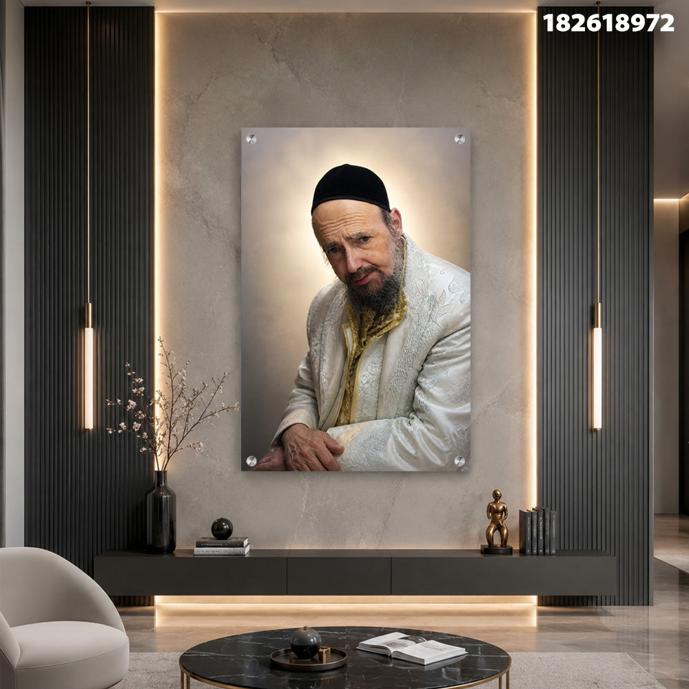 דיוקן על קיר - תמונות זכוכית - צבעים אפורים