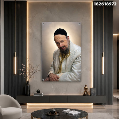 דיוקן על קיר - תמונות זכוכית - צבעים אפורים
