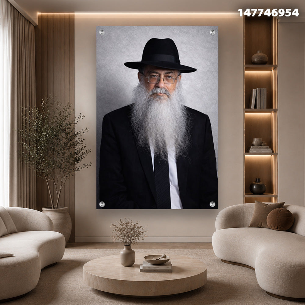 תמונה של פורטרט תלוי על הקיר - תמונות נוי - צבעים בגוונים של אפור