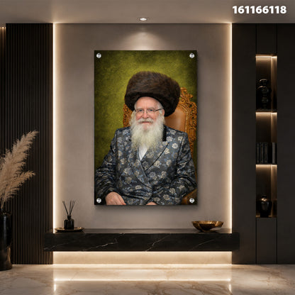 תמונה של דיוקן קיר - תמונות זכוכית - צבעים ירוק וחום
