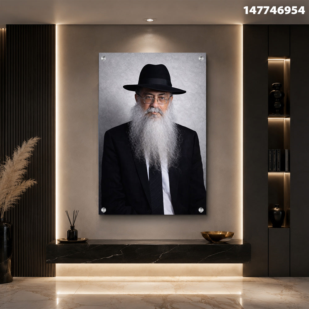 תמונה של דיוקן על קיר - תמונות נוי - צבעים כוללים אפור ושחור