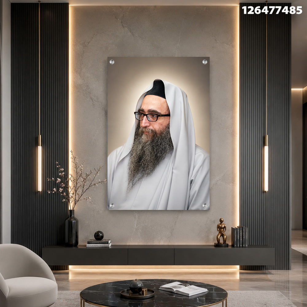 דיוקן על קיר-תמונות נוי-גוון לבן