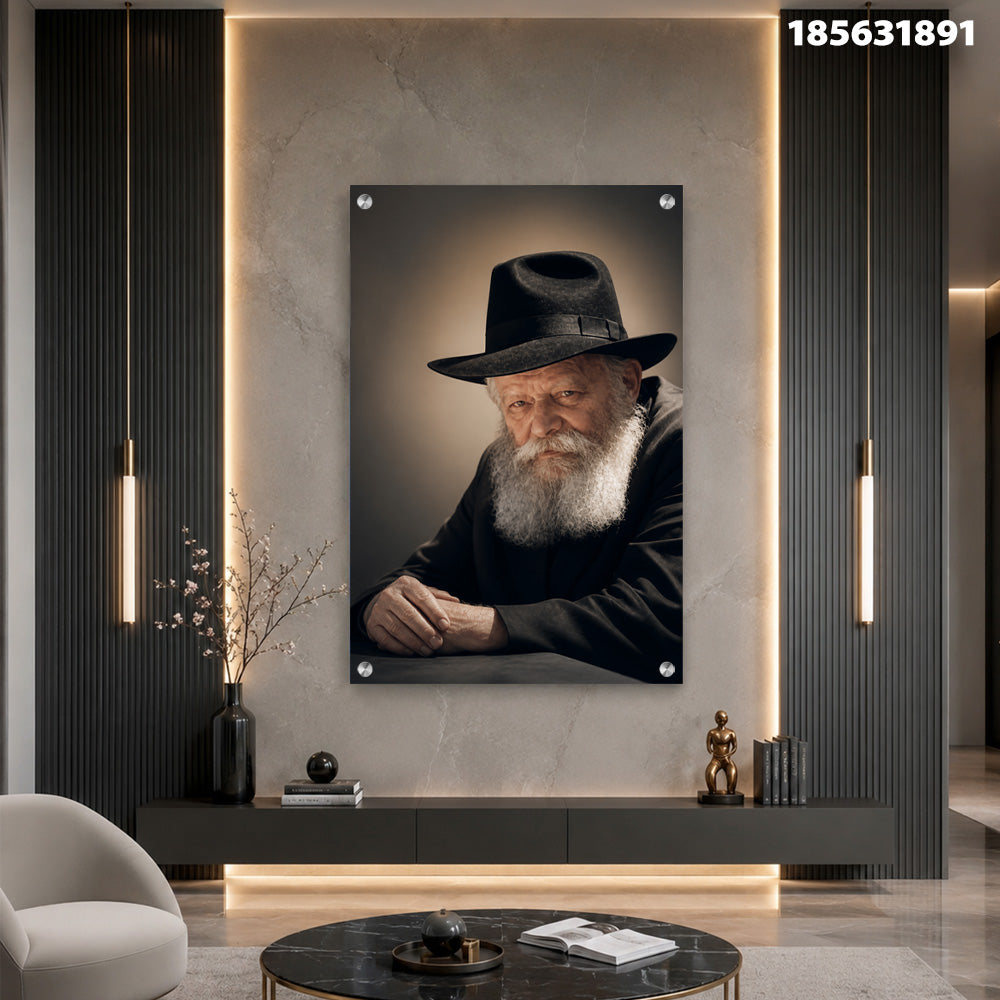 תמונה של פורטרט על זכוכית - תמונות זכוכית - צבעים שחור ולבן