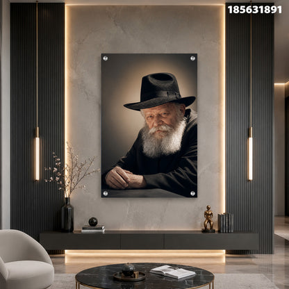 תמונה של פורטרט על זכוכית - תמונות זכוכית - צבעים שחור ולבן