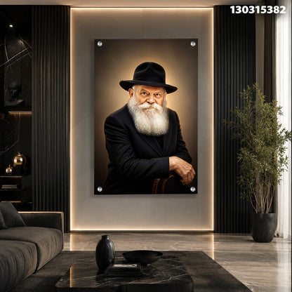 תמונה של אדם עם זקן ולבוש כהה - תמונות נוי - גוונים חומים