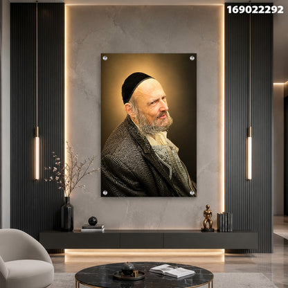 דיוקן על קיר בסלון - תמונות זכוכית - בגוונים בהירים