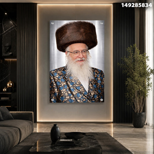 דיוקן קיר בחלל מודרני - תמונות קיר - צבעים חום וכחול