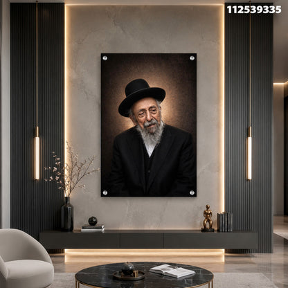 דיוקן של אדם בחליפה שחורה - תמונות לסלון - גוניי שחור וחום