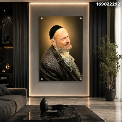 תמונה של אדם על קיר - תמונות לסלון - צבעי שחור ולבן