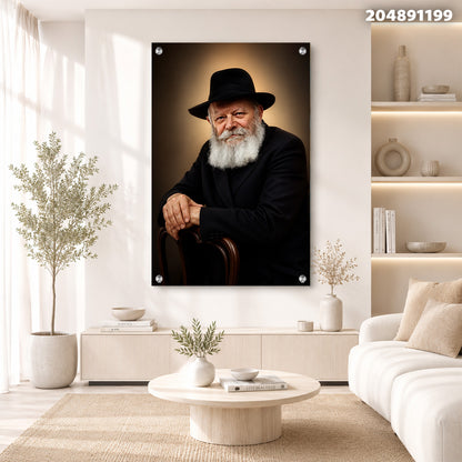 תמונה של גבר מבוגר עם זקן ועגילים - תמונות נוי - צבעים שחור, אפור, חום