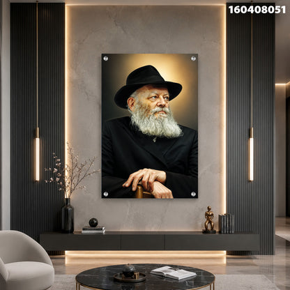 ציור פורטרט על הקיר - תמונות קיר - צבעים שחור, אפור, חום