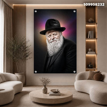 דיוקן על קיר - תמונות לבית - צבעים שחור, סגול ולבן