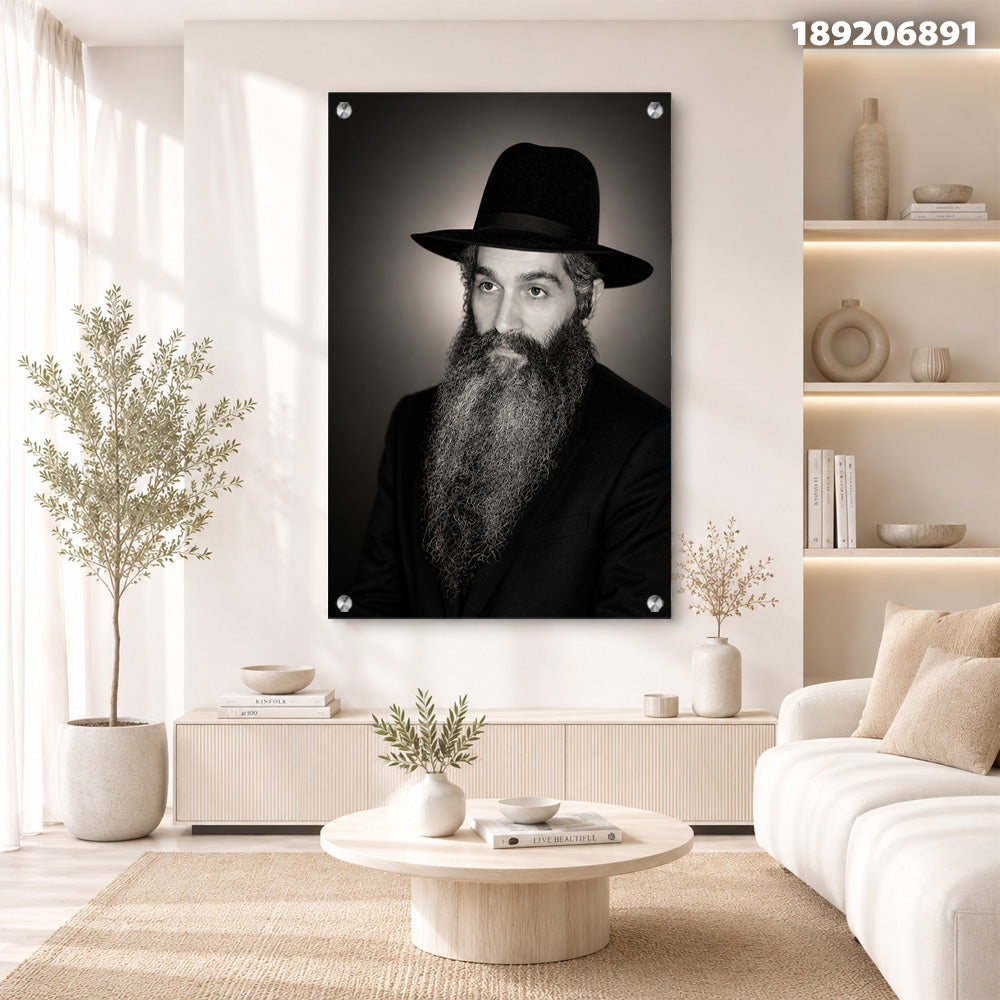 תמונה של אדם עם זקן וחליפה - תמונות לבית - שחור ולבן