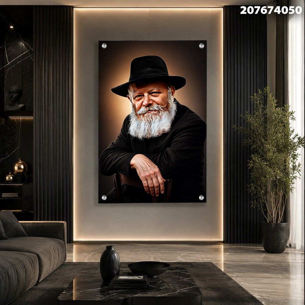 תמונה של אדם עם זקן וחליפת עבודה - תמונות לבית - שחור ולבן