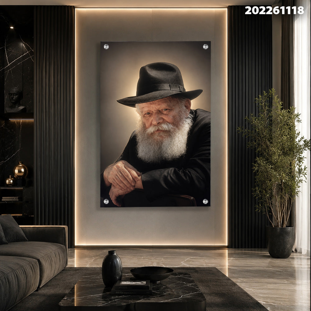 תמונה של אדם עם זקן ועיני חכמים - תמונות נוי - צבעים חום ושחור
