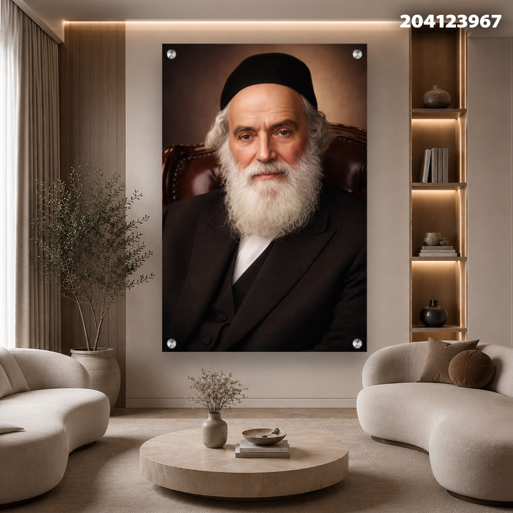 דיוקן קלאסי על קיר - תמונות לסלון - צבעים חום ולבן