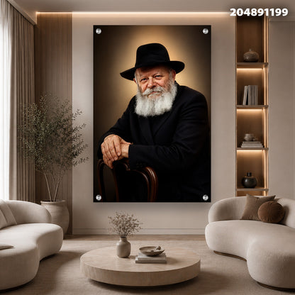 דיוקן על קיר בסלון - תמונות קיר - אפור וחום