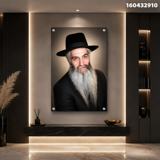 פורטרט בפנים מוארות - תמונות נוי - צבעים באפור ושחור