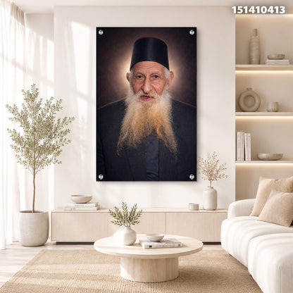 תמונה של אדם עם זקן באווירה רגועה - תמונות נוי - צבעים חומים וירוקים