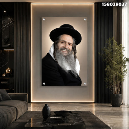 תמונת פורטרט על קיר בסלון - תמונות לבית - צבעים: שחור, בז' 
