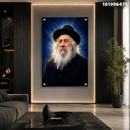 דיוקן על קיר - תמונות קיר - צבעים כחול ולבן
