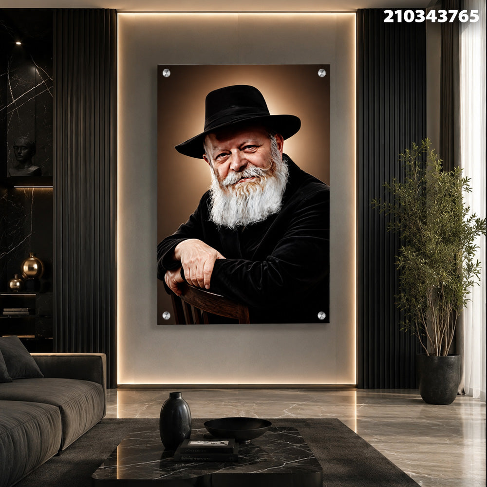 תמונות זכוכית - הרבי מחב''ד תמונות זכוכית לסלון תמונות לבית תמונות קיר הדפסה על זכוכית