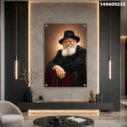 פנורמה של גבר מזוקן לובש כובע - תמונות נוי - צבעים דומיננטיים: שחור ואדום