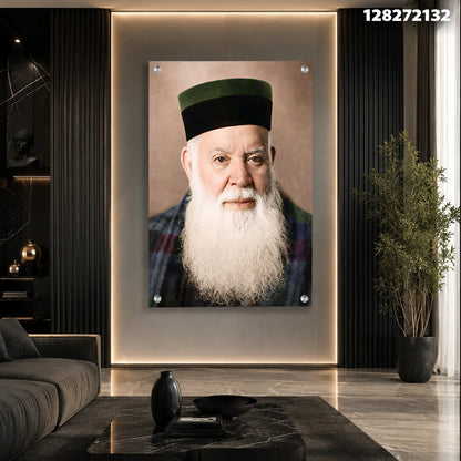 דיוקן של אדם מבוגר עם זקן ולבוש מסורתי - תמונות נוי - צבעים חום ולבן