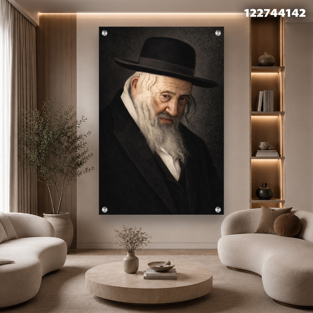 תמונה של דיוקן על קיר - תמונות קיר - צבעים שחור ולבן