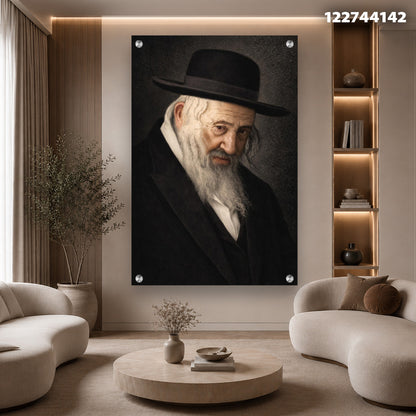תמונה של דיוקן על קיר - תמונות קיר - צבעים שחור ולבן