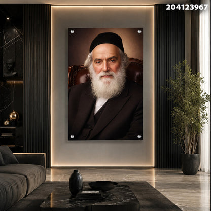 מדובר בפורטרט של אדם עם שיער אפור ועשב לבן, תמונה קלאסית עבור משרד - תמונות נוי - צבעים קרים
