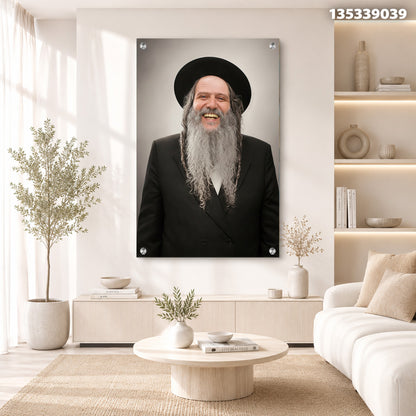 דיוקן של גבר בעל זקן ואביזרים בשחור-לבן - תמונות נוי - צבעים בשחור ולבן