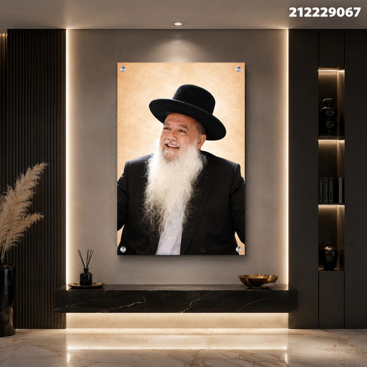 תמונה של אדם מחייך על קיר - תמונות נוי - צבעים שחור וחום
