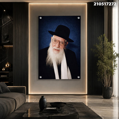 דיוקן על קיר - תמונות נוי - צבעים כחול ולבן