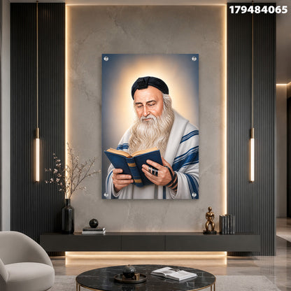 סצנה של איש קורא ספר - תמונות נוי - צבעים חמים