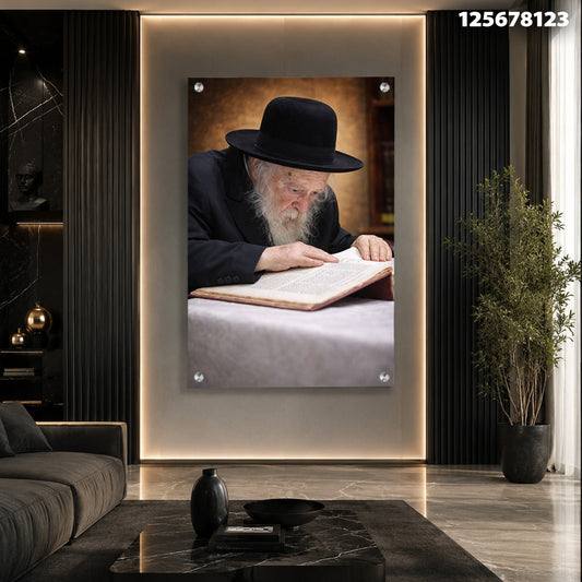 תמונה של אדם קורא ספר - תמונות נוי - חום-שחור-אפור