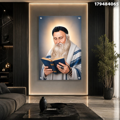 תמונה של רב קורא תהילים - תמונות לבית - צבעים: כחול, חום, בז'
